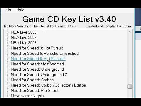 pc game cd key list